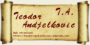 Teodor Anđelković vizit kartica